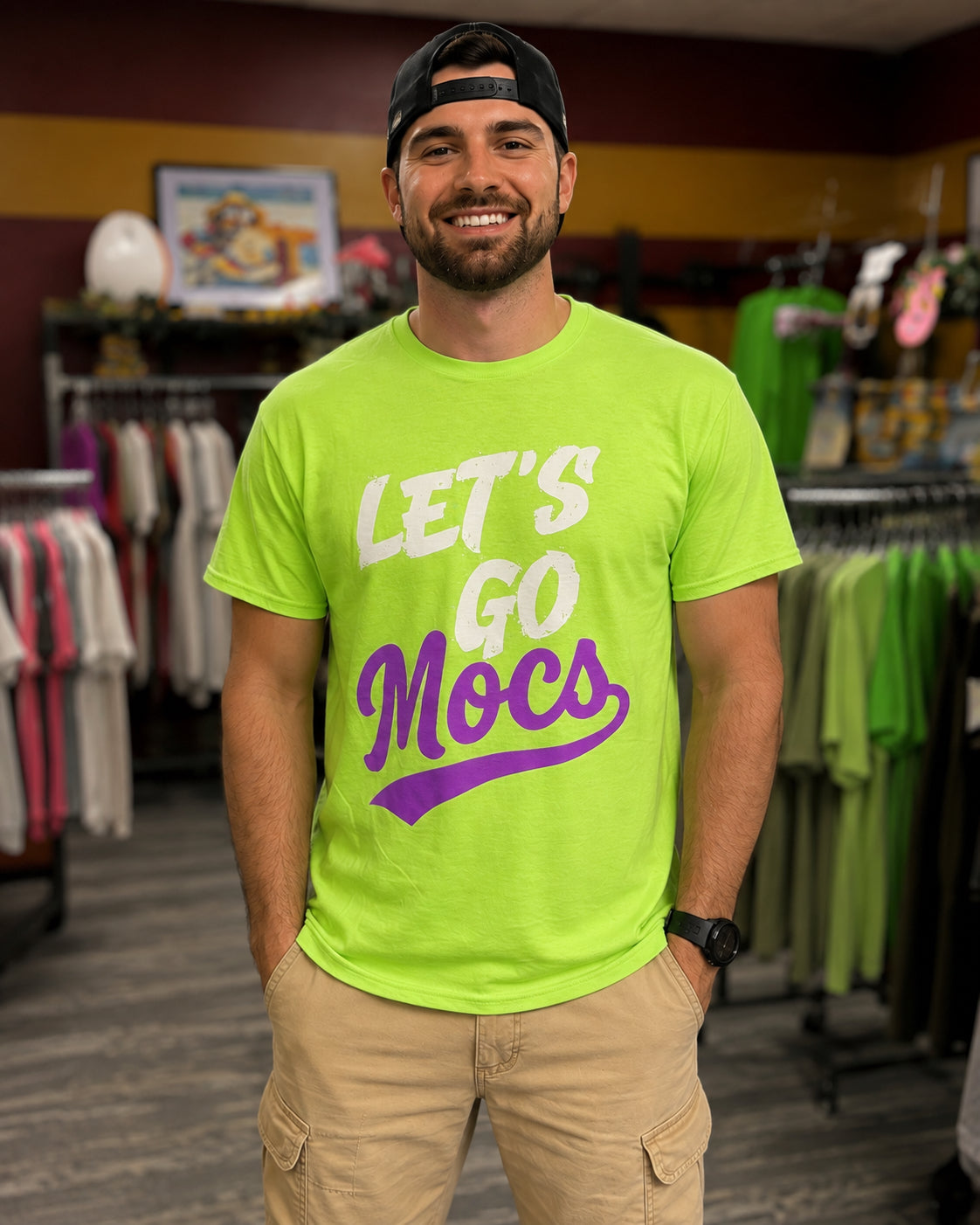 LET'S GO MOCS NEON GREEN