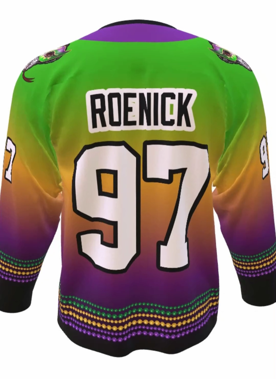 Special Edition Signed        Authentic Game    Jeremy Roenick Mardi Gras Jersey