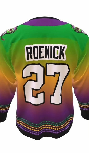Special Edition Signed        Authentic Game    Jeremy Roenick Mardi Gras Jersey