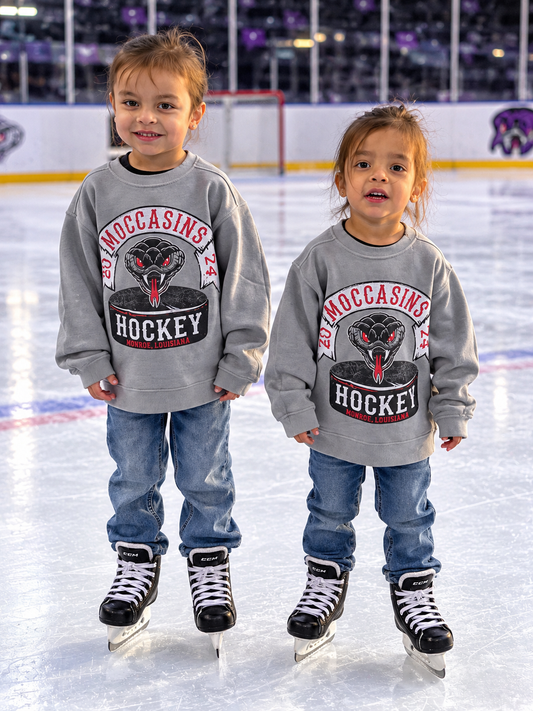 Hockey Puck Vintage Youth Crewneck
